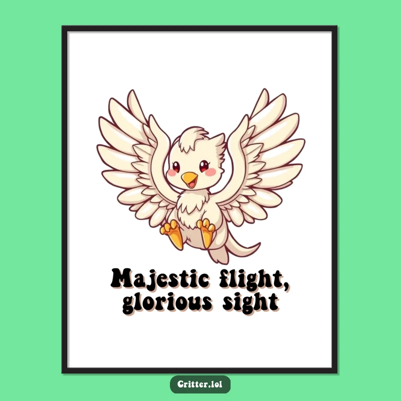 Free Printable Wall Art: Majestic Griffin Soaring, Mythical Downloadable Art for Fantasy Decor