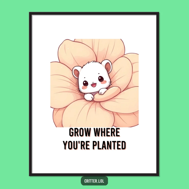 Cute Free Printable Wall Art: Shy Critter peeking - Downloadable Nature Decor