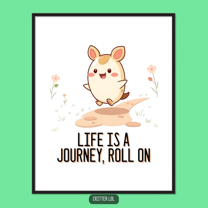 Free Printable Wall Art: Happy Critter Skipping Path Art Download!