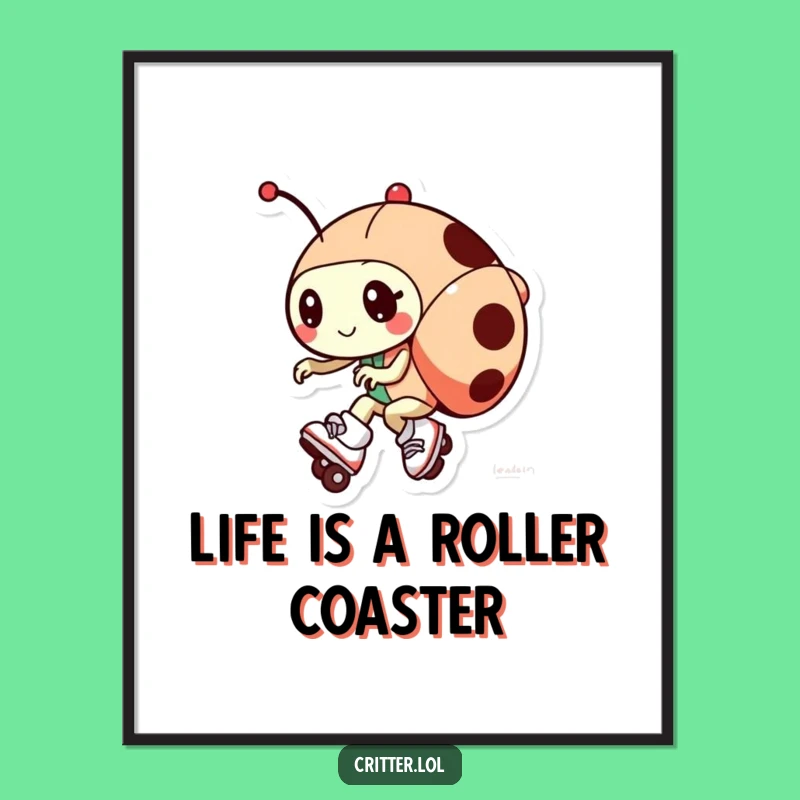 Free Printable Ladybug Wall Art: Funny Skater Decor Downloadable Gift