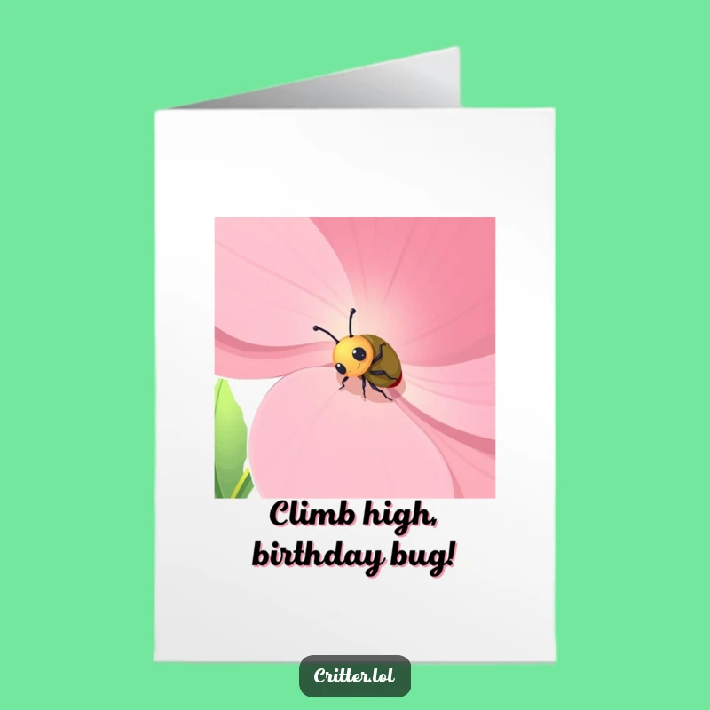 Free Printable Beetle Birthday Card: Funny Downloadable Gift for Bug Lovers