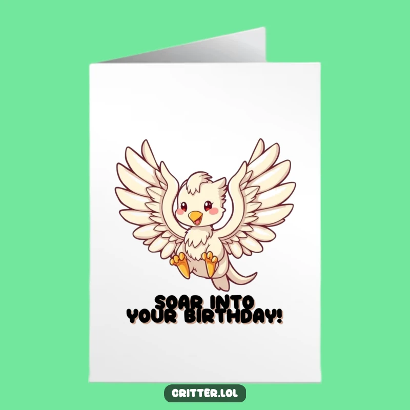 Free Printable Griffin Birthday Card: Majestic Soaring Downloadable Greeting for Fantasy Fans