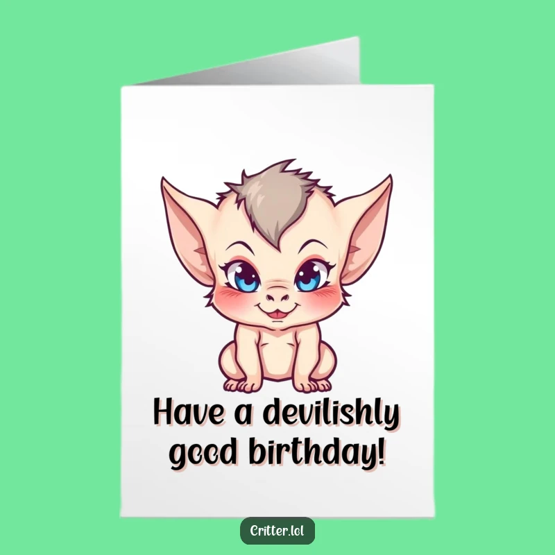 Free Printable Birthday Card: Mischievous Imp Greeting, Funny Downloadable Gift