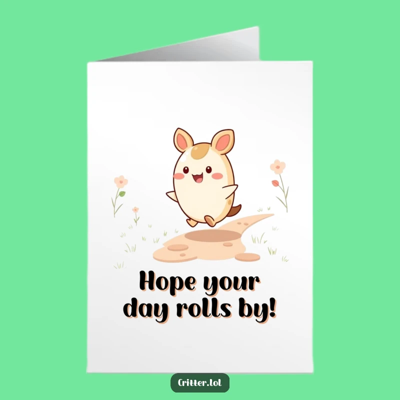 Free Printable Birthday Card: Happy Critter Skipping Joyful Download!
