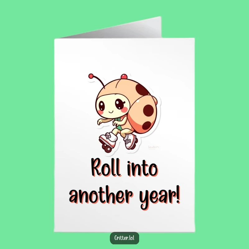 Free Printable Ladybug Birthday Card: Funny Skater Downloadable Gift