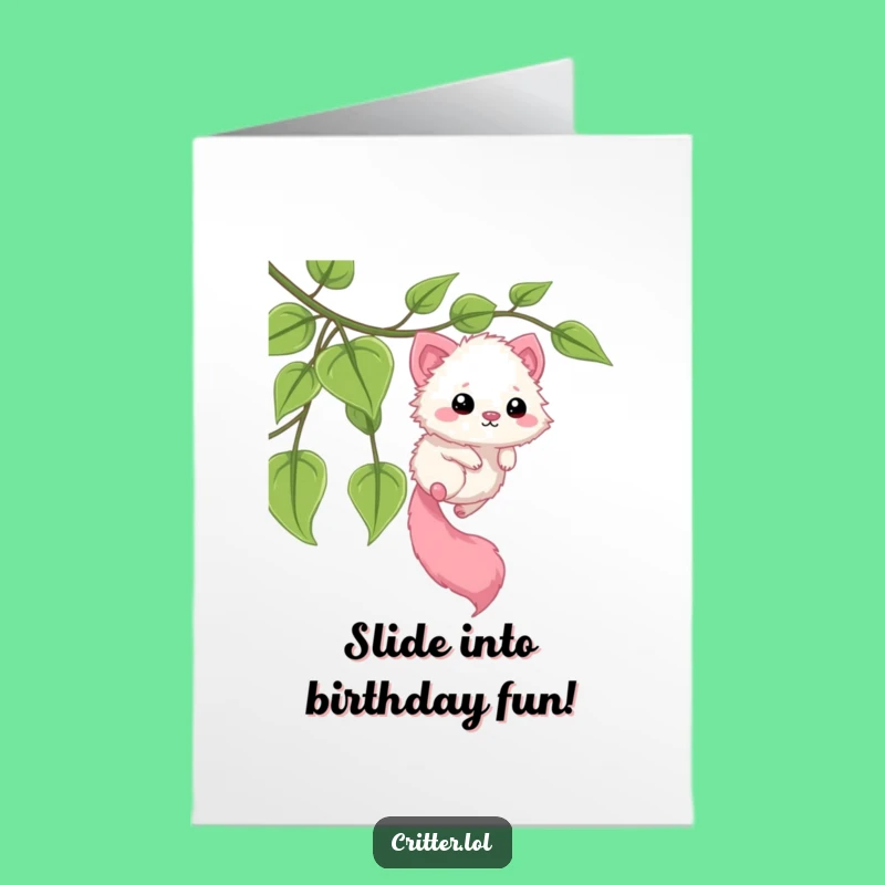 Free Printable Funny Birthday Card: Sliding Fuzzy Critter, Hilarious Downloadable Greeting for a Wild Celebration