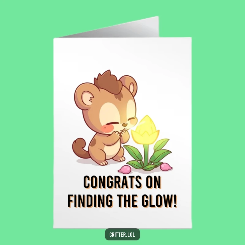 Free Printable Congrats Card: Curious Creature's Discovery, Humorous Downloadable Gift