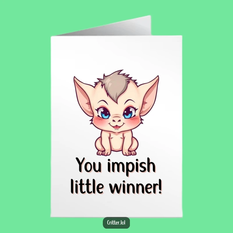 Free Printable Congrats Card: Mischievous Imp Celebration, Funny Downloadable Gift