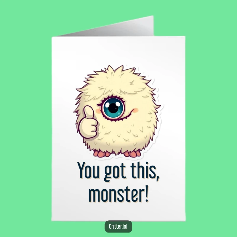 Free Printable Congratulations Card: Monster Thumbs Up, Success Cheer, Funny Downloadable Gift