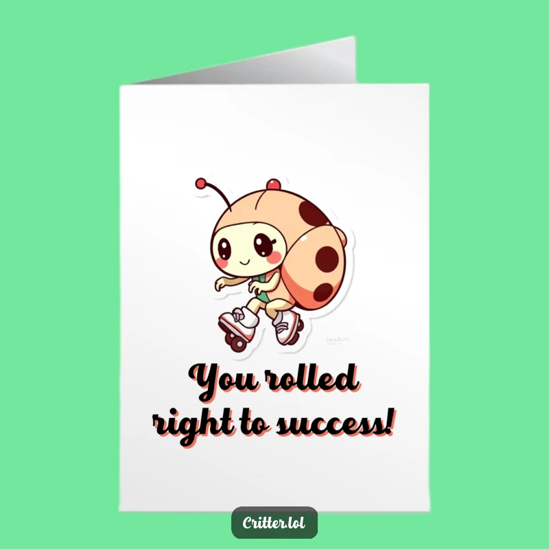 Free Printable Ladybug Congratulations Card: Speedy Skater Downloadable Gift