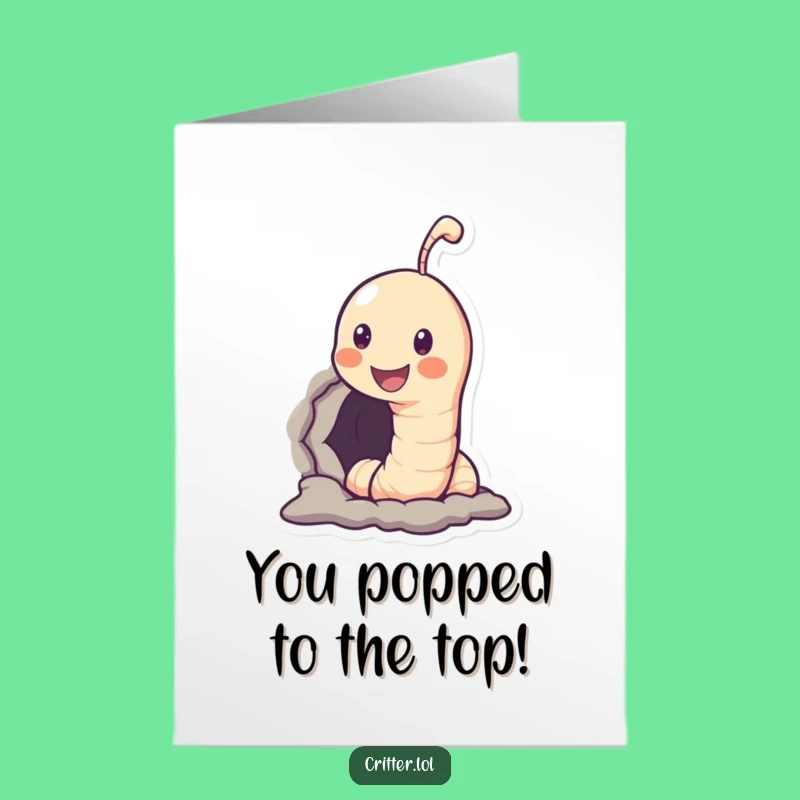 Free Printable Worm Congratulations Card: Funny Pop Up Downloadable Gift