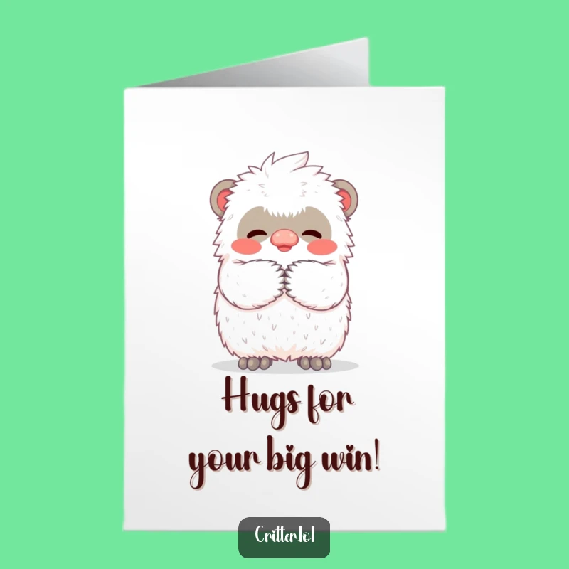 Free Printable Yeti Hug Congratulations Card - Joyful & Funny Downloadable Design