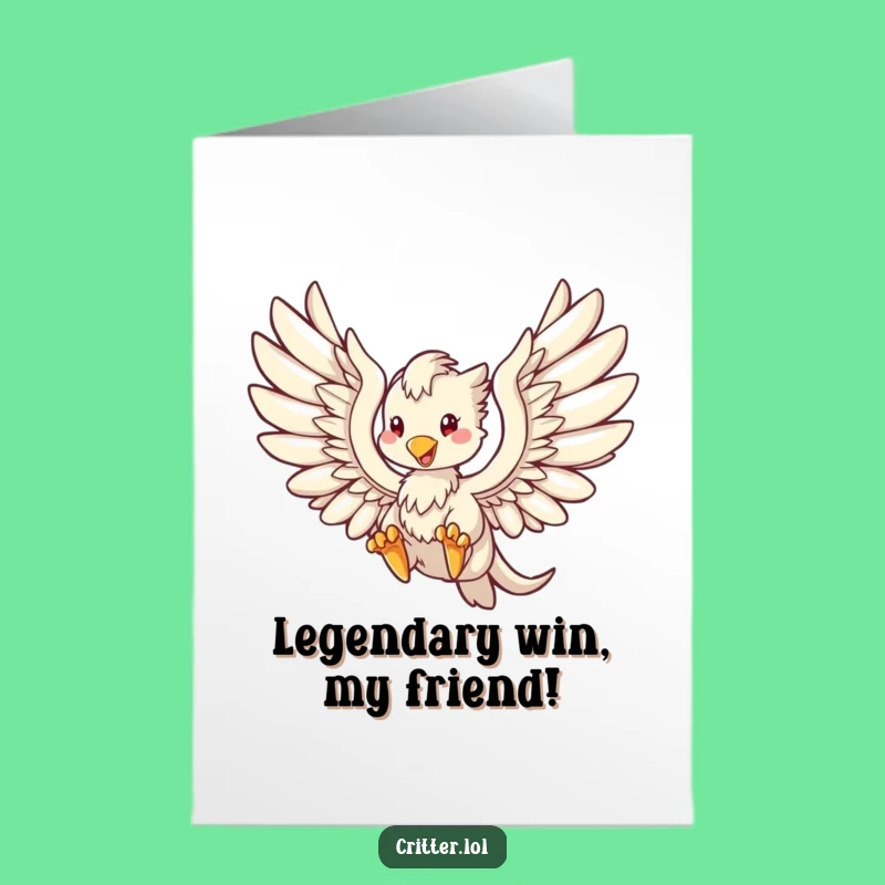 Free Printable Griffin Congratulations Card: Majestic Soaring Downloadable for Epic Wins