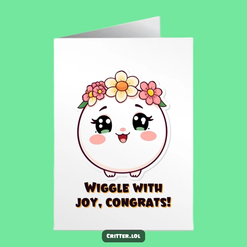 Free Printable Congrats Card: Critter's Joyful Wiggle - DIY Downloadable