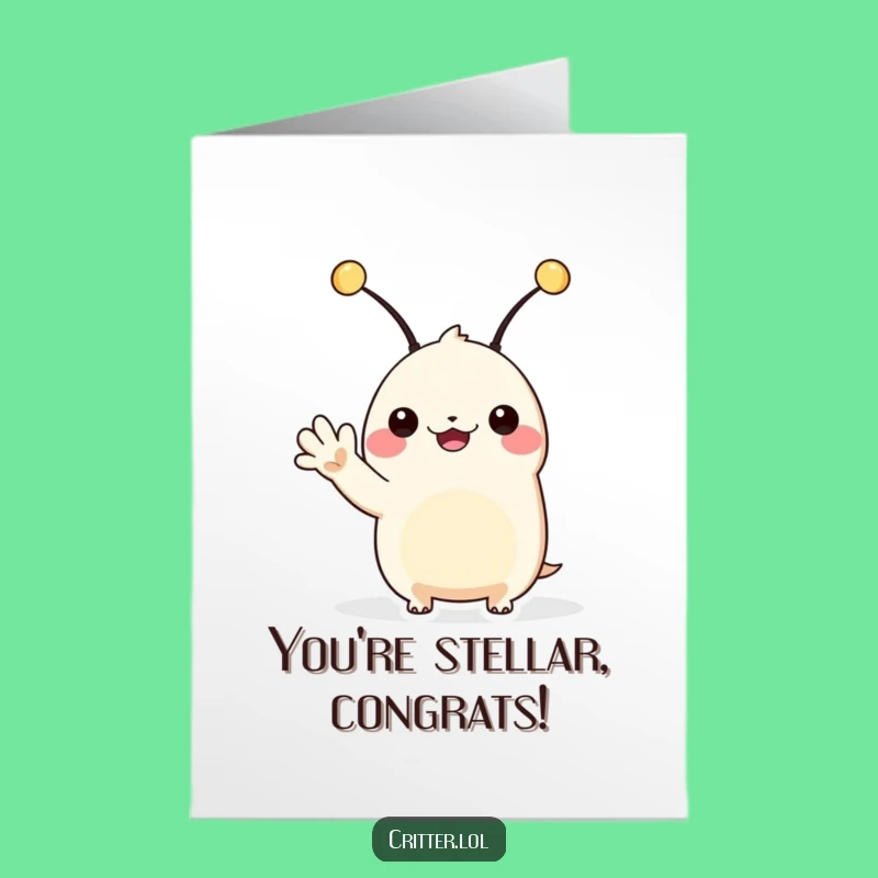 Friendly Free Printable Congrats Card: Antennae Wave - Downloadable Celebration Gift