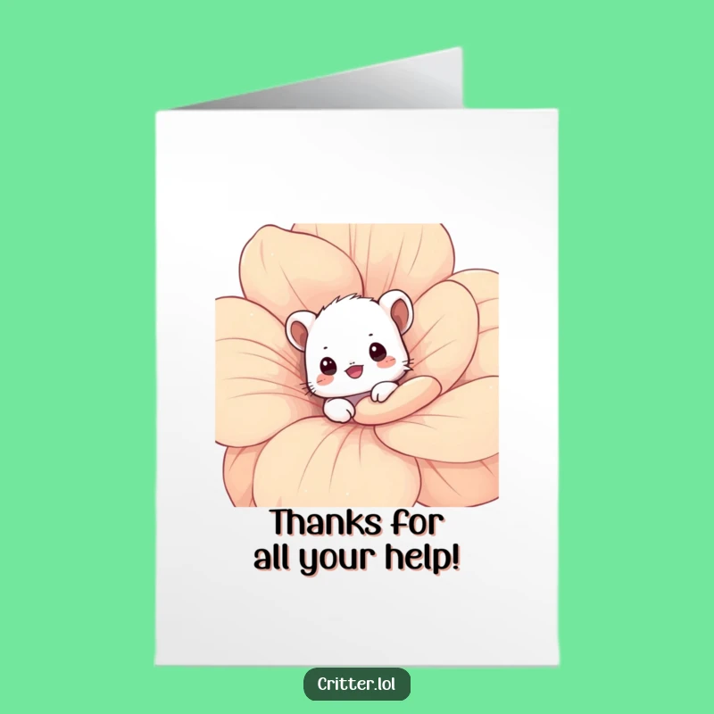 Charming Free Printable Thank You Card: Shy Critter - Downloadable Sweet Gift