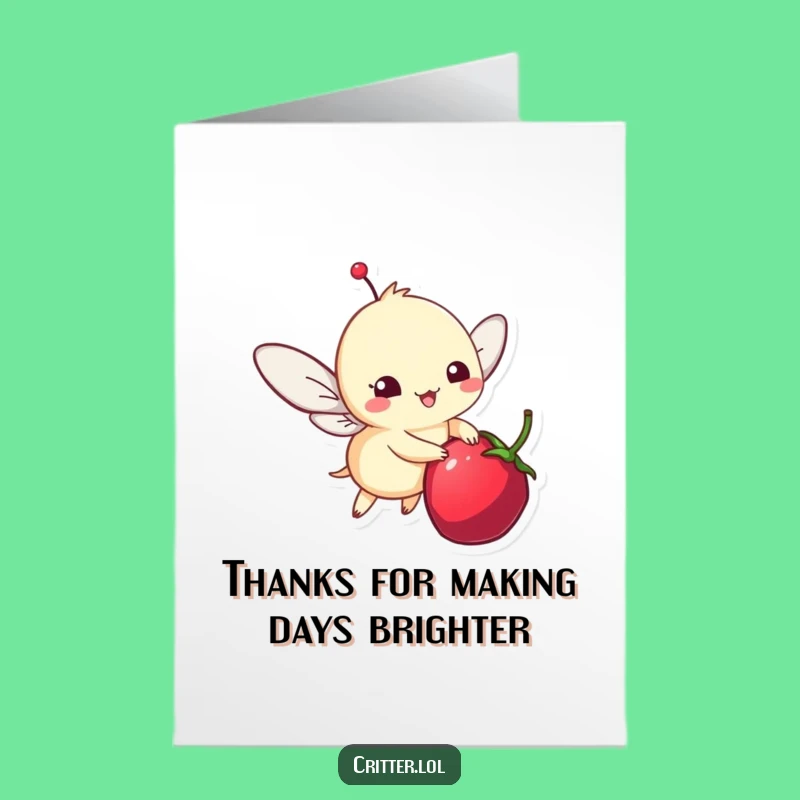 Free Printable Thank You Card: Whimsical Critter Berry Gratitude - Funny Downloadable Gift!