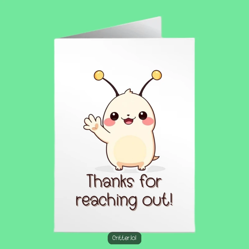 Happy Free Printable Thank You Card: Antennae Wave - Downloadable Appreciation Gift