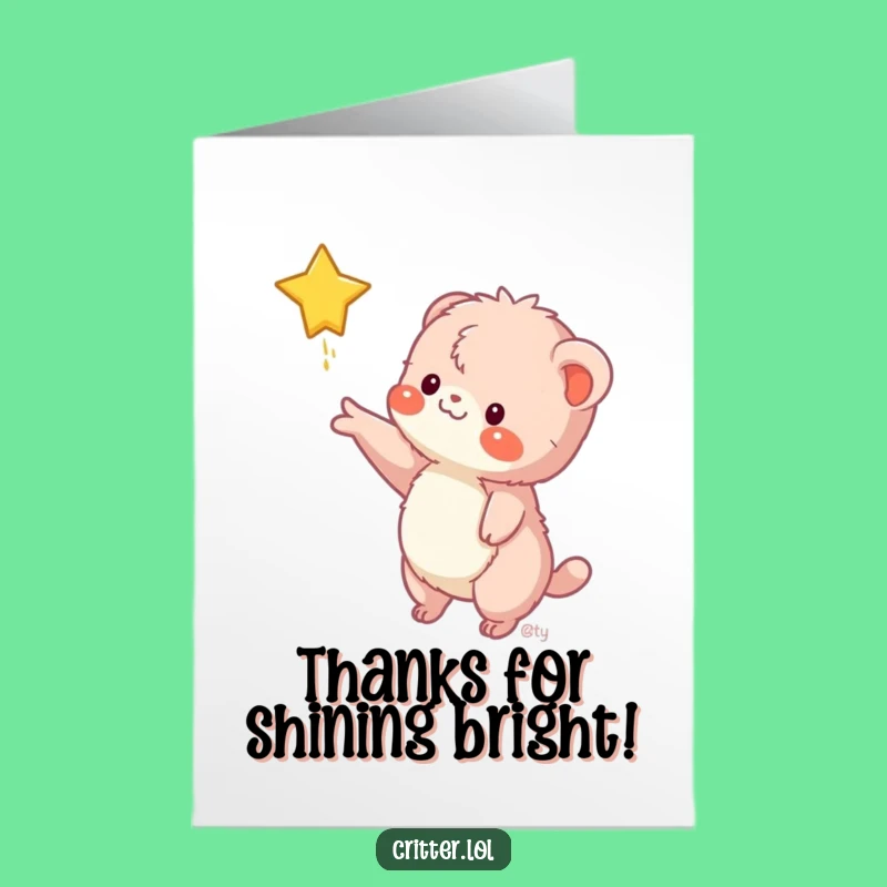 Free Printable Thank You Card: Star Catcher Critter, Funny Downloadable Gift!