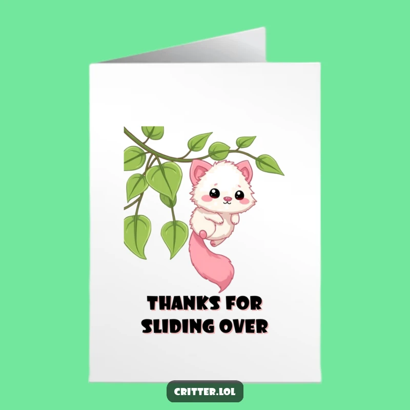 Free Printable Thank You Card: Sliding Critter Expressing Thanks, Funny Downloadable for Gratitude