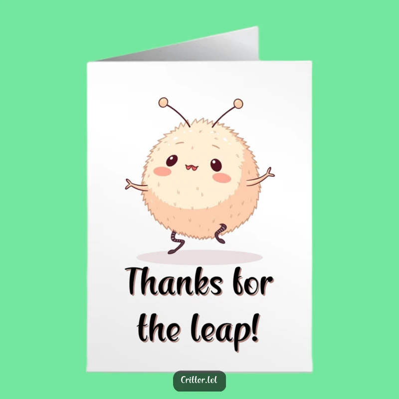 Free Printable Thank You Card: Bouncing Creature Expressing Gratitude, Funny Downloadable Gift