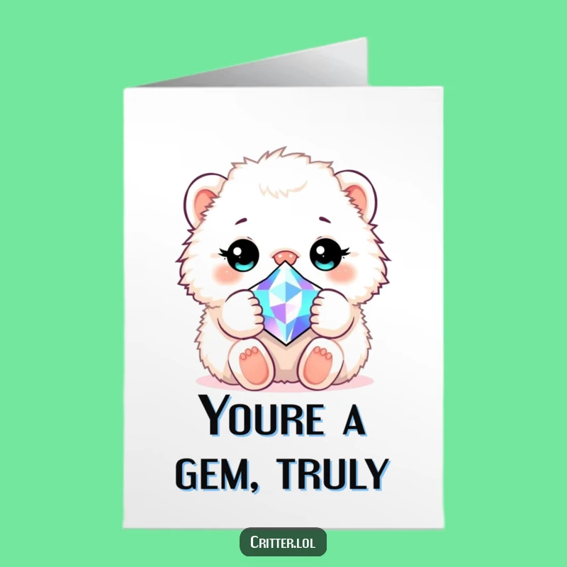 Free Printable Thank You Card: Critter Gem Cuddle - Funny Downloadable Gift