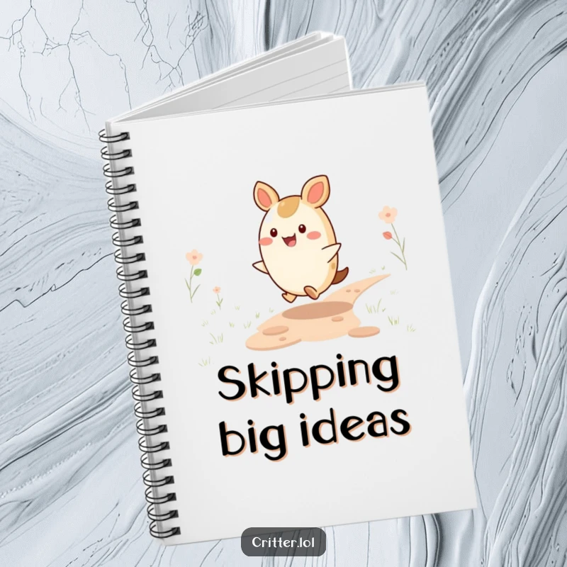 Funny Critter Notebook: A happy, round critter skips along a path, offering a joyful and funny cover for your notes.