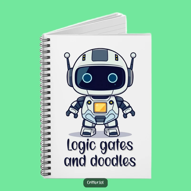 Funny Robot Notebook: Jot Down Ideas with Blinking Light Tech Humor