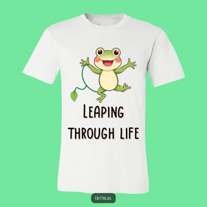 Funny Frog T-Shirt - Joyful Jumping Rope Action Tee - Vine Jumper Gift