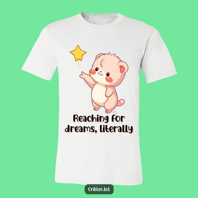 Funny Fuzzy Creature Star Grab T-Shirt - Unique Humorous Cosmic Apparel