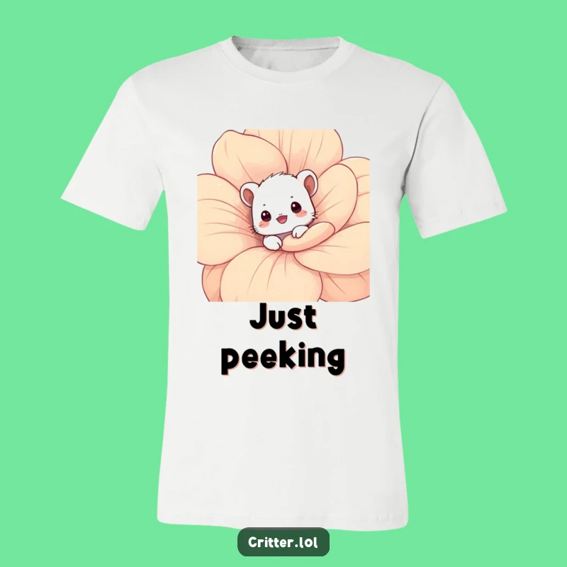 Funny Shy Critter T-Shirt: Cute & Playful Peek-a-Boo Tee