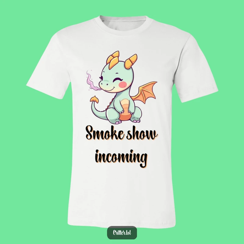 Funny Tiny Dragon Colorful Smoke T-Shirt: Wearable Whimsy and Humorous Fantasy
