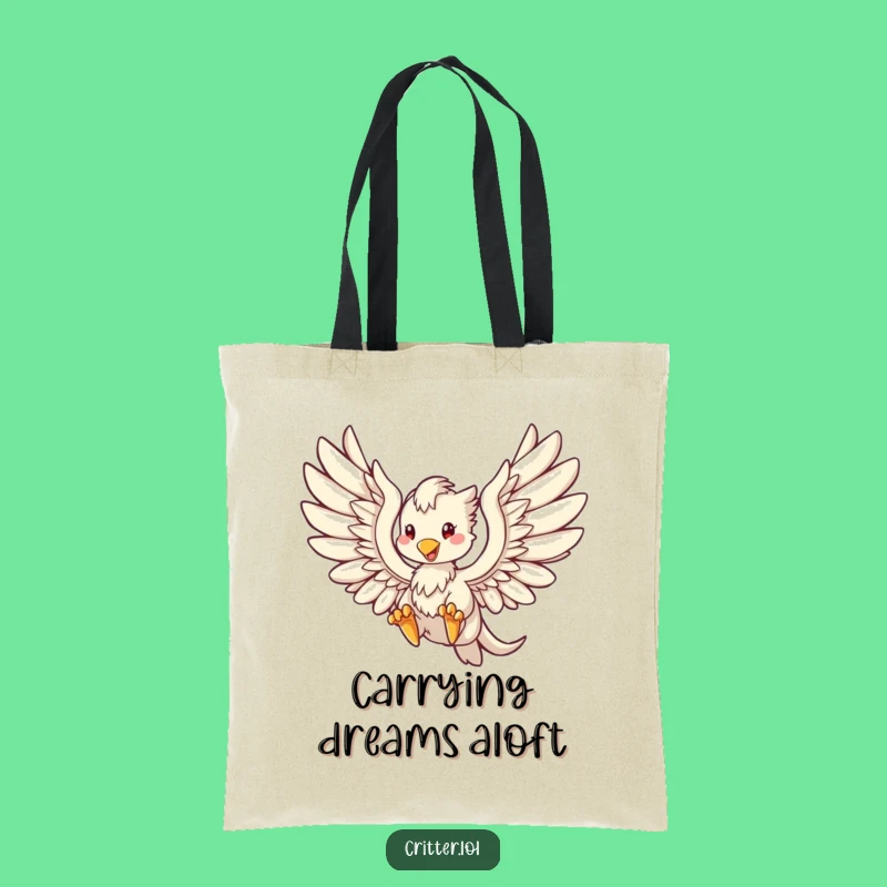 Funny Griffin Soaring Tote Bag: Carry Your Mythical Style, Great Funny Gift