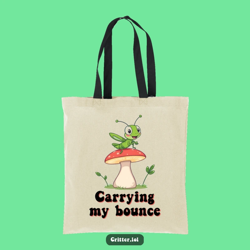 Funny Grasshopper Jump Tote Bag: Carry Your Energy - A Great Gift!