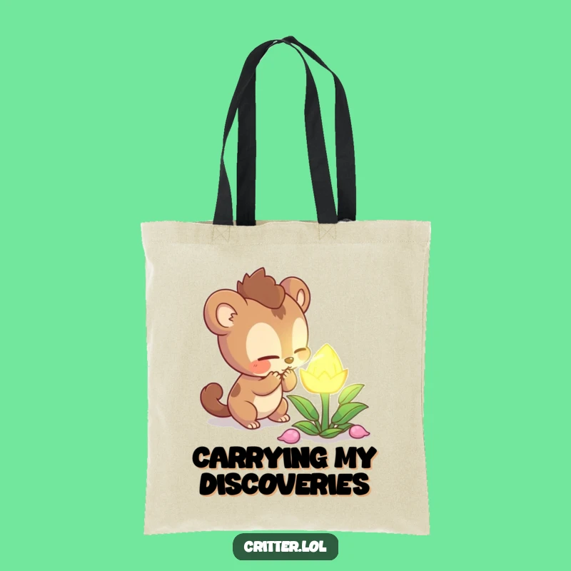Funny Curious Creature Tote Bag: Carry Your Discoveries!