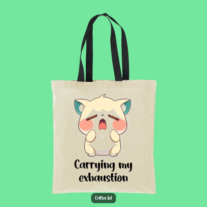 Funny Sleepy Critter Yawn Tote Bag: Carry Your Tiredness in Style!
