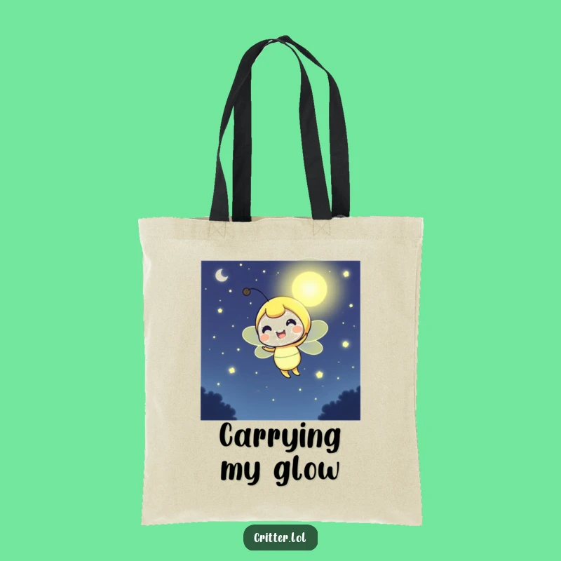 Funny Firefly Tote Bag - Cheerful Glow Carryall - Bright Night Illuminator Gift