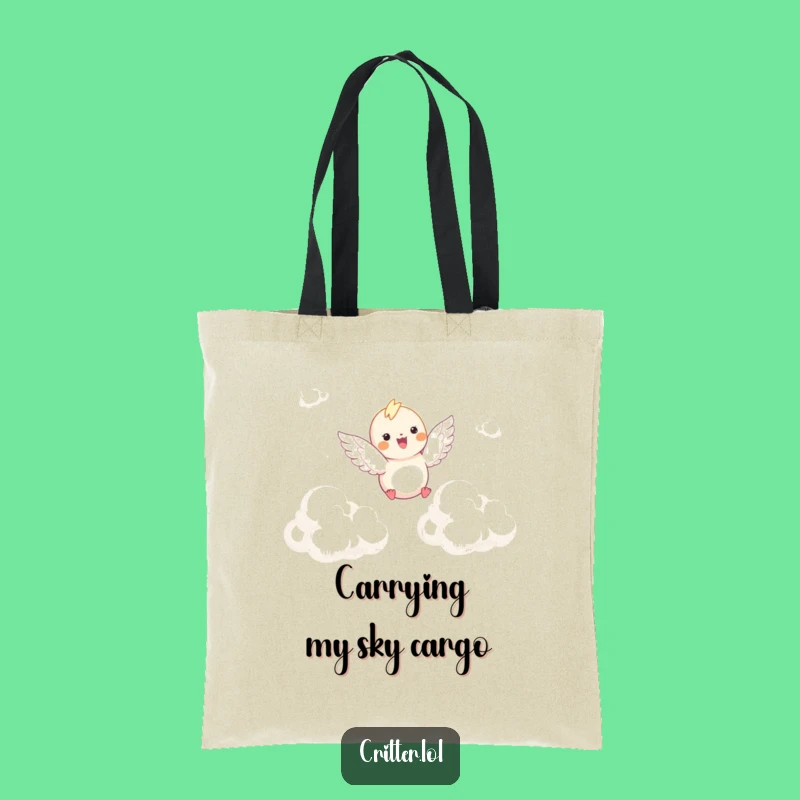 Funny Winged Critter Cloud Soar Tote Bag - Carry Your Dreams Lightly