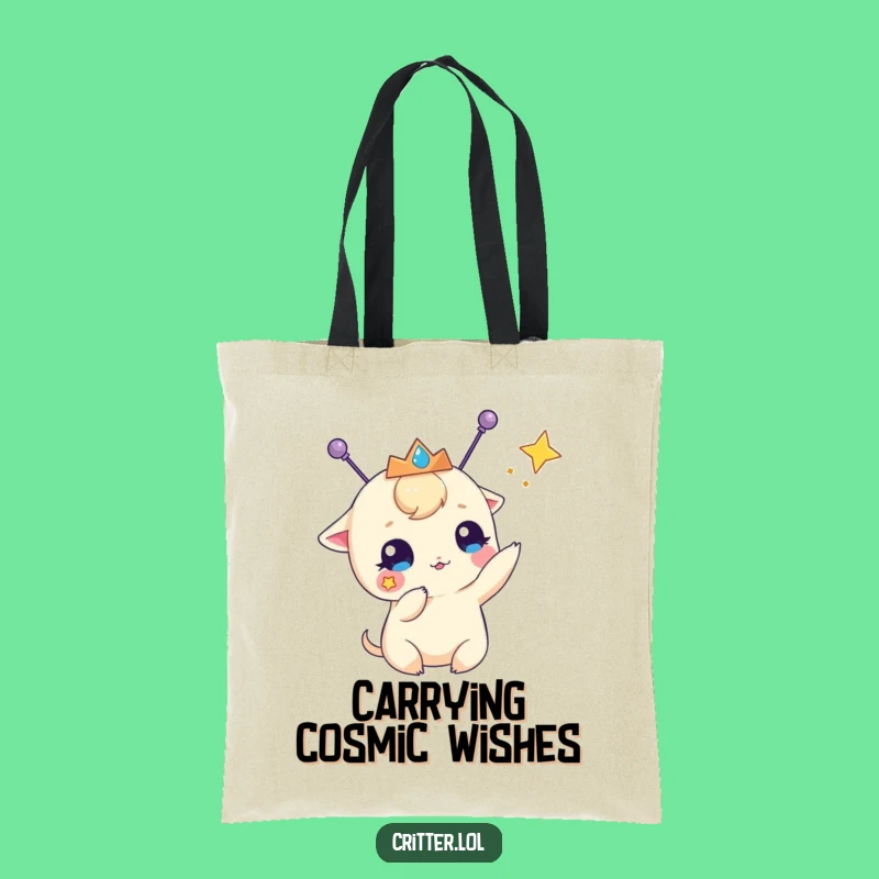 Funny Antennas Tiara Star-Batting Creature Tote Bag - Carry Your Fun!