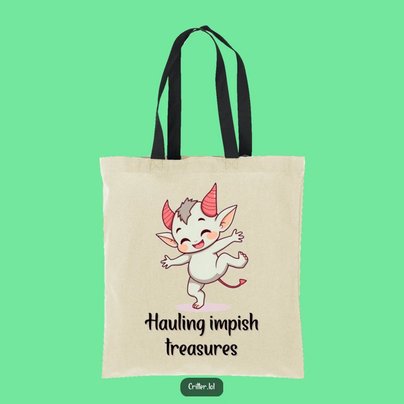 Funny Cute Imp Cartwheel Tote Bag - Carry Your Mischief!