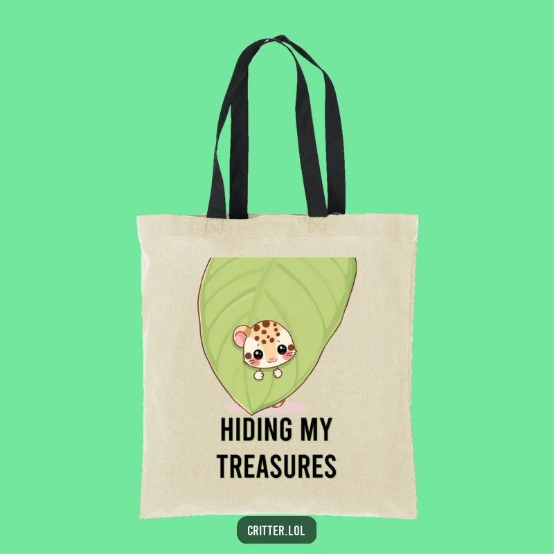 Funny Spotted Critter Tote Bag: Carry Your Essentials with Shy Humor