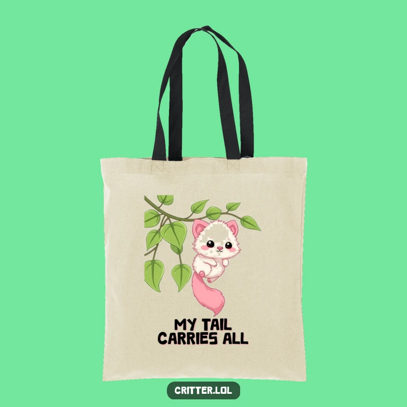 Funny Sliding Critter Tote Bag: Long Tail Vine Carryall, a Practical Funny Gift for Explorers